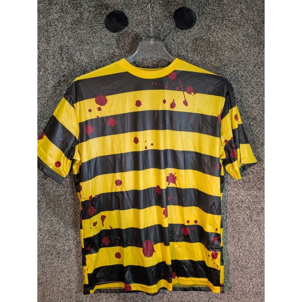 Killer Bee Halloween Costume Kit Adult Yellow Black Blood Splatter